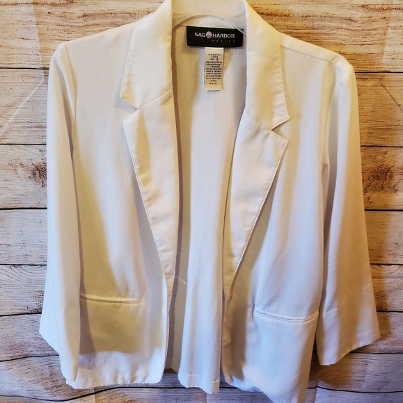 Sag Harbor Jackets & Blazers - Vintage Sag Harbor Linen White Blazer 8P